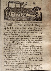 The New York Journal & Patriotic Register, 6 Nisan 1793, New Line Dispatch reklamı (basılı) by American School
