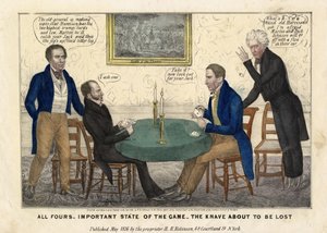 Dört ayak: oyunun önemli durumu - kaybolmak üzere olan düzenbaz, 1836 by American School