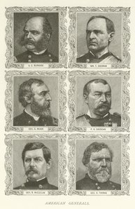 Amerikan Generalleri, AE Burnside, William T Sherman, George G Meade, PH Sheridan, George B McClellan, George H Thomas by American School