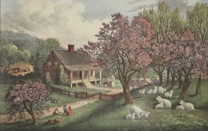 American Homestead - Bahar, pub. 1869, Köri & Ives by American School