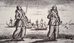 Anne Bonny ve Mary Read (gravür) by American School