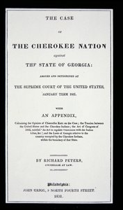 Kızılderililerin anavatanlarından zorla çıkarılmasına yanıt olarak Cherokee Nation tarafından hazırlanan anti-kaldırma yolu by American School