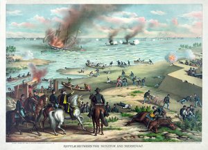 Monitör ve Merrimac Arasındaki Savaş, 9 Mart 1862, Norfolk, Virginia, pub yakınlarındaki Hampton Roads
