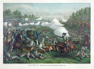Opequan Savaşı ya da Winchester, Va. 1890 (renkli taşbaskı) by American School