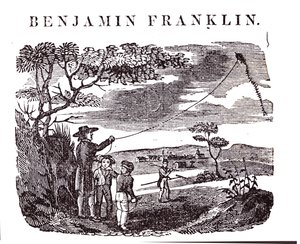 Benjamin Franklin (1706-90) Uçurtma Deneyini Yürütüyor by American School