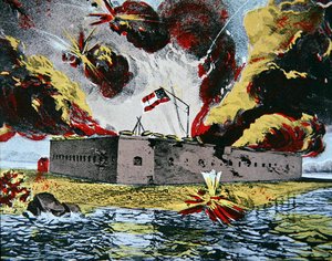 Fort Pulaski Bombardımanı, Cockspur Adası, Georgia by American School