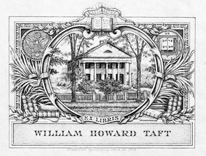 Başkan William H. Taft (1857-1930) 1909 (baskı) Bookplate by American School