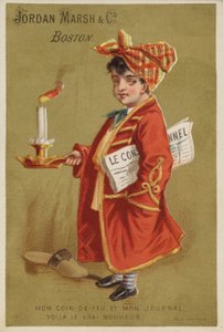 Yanan mum taşıyan gazeteli çocuk by American School