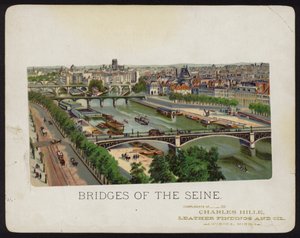Seine Nehri üzerindeki köprüler, Paris, Fransa (chromolitho) by American School