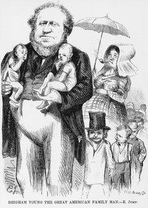 Brigham Young (1801-77) Büyük Amerikan Ailesi Adamı by American School