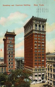 Broadway ve Chambers Binası, New York, c.1900-09 by American School