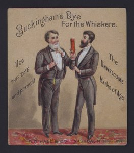Erkeklerin bıyıkları için Buckingham Boyası, reklam (chromolitho) by American School