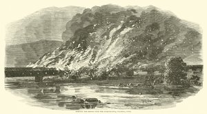 Susquehanna üzerindeki köprüyü yakmak, Columbia, Penn, Haziran 1863 by American School