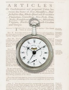 Takvimli saat, c.1780 (gümüş kasa) by American School