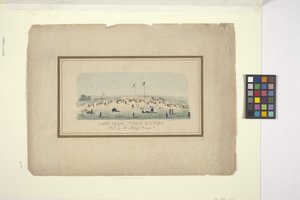 Camp Chase, 7Th Regt., RI Ciltleri. (elle renklendirilmiş litografi) by American School