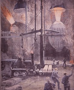 Carnegie çelik işleri, Bessemer konvertörleri tam gaz, Pittsburgh, Pensilvanya by American School