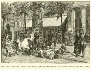 Komünist mahkumların çocukları Versailles askerleriyle çorba içiyor by American School