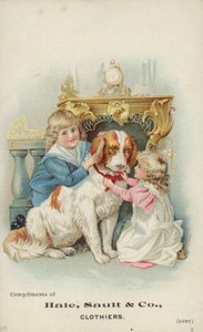 Büyük köpekle oynayan çocuklar by American School