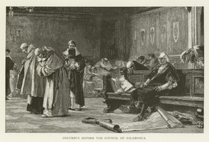 Salamanca Konseyi önünde Columbus by American School
