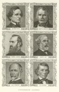 Konfederasyon Liderleri, Jefferson Davis, Albert S Johnston, Thomas J Jackson, Robert E Lee, Joseph E Johnston, AH Stephens by American School