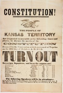Anayasa! Kansas Bölgesi halkının toplanmaları rica olunur..., E.C.K. Garvey & Co. tarafından basılmıştır, yaklaşık 23 Ekim 1855