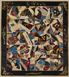 Crazy Quilt, c.1875-1900 (ipek, brokar ve kadife) by American School