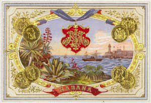 Küba puro kutusu etiketi by American School