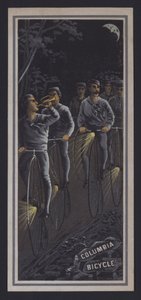 Geceleri bisiklete binen bisikletçiler (renkli taş) by American School