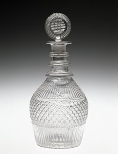 Dekantör ve Stoper, c. 1820-1840 (kurşunsuz cam) by American School
