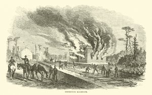 Demiryollarının tahrip edilmesi, Nisan 1863 by American School