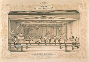 Dr. Richs Beden Eğitimi Enstitüsü, gravür ve pub. tarafından Endicott & Co, New York, 1850 by American School
