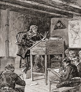1905'te yayınlanan 'Ülkemizin Tarihi'nden 18. ve 19. yüzyıllarda eğitim (ahşap gravür) by American School
