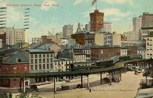 Yükseltilmiş Elektrik Yolu, New York, c.1900 by American School