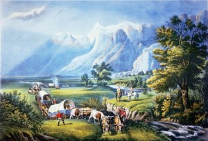 Ovaları geçen göçmenler by American School