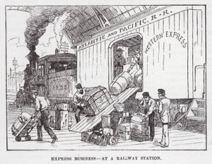 Bir Tren İstasyonunda Ekspres İş (gravür) by American School
