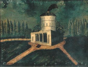 Fairmount Waterworks, c.1838 (tuval üzerine yağlı boya) by American School