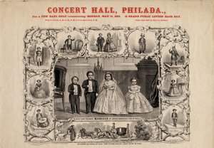 General Tom Thumb ve eşi Com. Nutt ve Bayan Minnie Warren, pub. Currier & Ives tarafından, 1863