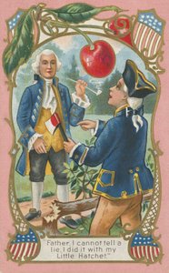 George Washington babasına itirafta bulunuyor (renkli taş) by American School