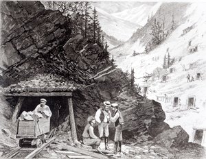 Altın ve Gümüş Madenciliği, Colorado - Frenzeny ve Tavernier tarafından yapılan bir çizimden Bal Petekli Bir Dağ by American School
