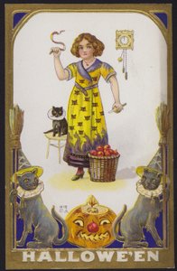 Cadılar Bayramı kartı (renkli lito) by American School