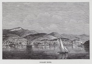 Hobart Kasabası (gravür) by American School