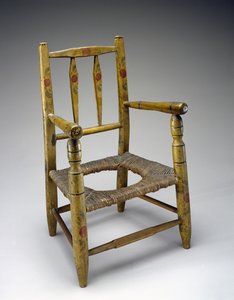 Delik Sandalye, c. 1800-1850 (tanımlanamayan ağaç, boya, fırça) by American School