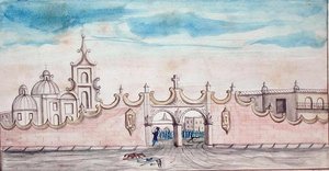 Huamantla, Meksika (kağıt üzerine sulu boya) by American School