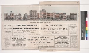 Philadelphia, 1860 Baxters Panoramik Ticaret Rehberinden çizim by American School