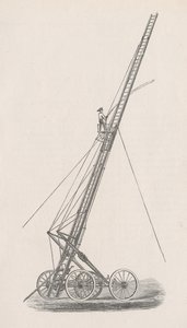 Yangın Departmanındaki Polis Kurulunun Chicago Şehri Ortak Konseyine Raporundan 1. Hortum Asansörü ve Kamyonun Resmi, s. 70., 1872 (ahşap oyma) by American School