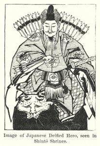 Shinto Mabetlerinde görülen Japon Tanrılaştırılmış Kahramanın görüntüsü (gravür) by American School