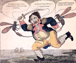 John Bull, Wasp ve Hornet tarafından acıya sokuldu, 1813 dolayları by American School