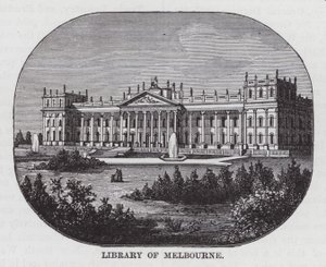 Melbourne Kütüphanesi (gravür) by American School