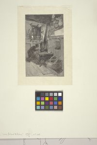 Long Island Kitchen (ahşap gravür) by American School