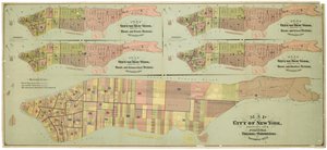 Siyasi bölünmelerini ve alt bölümlerini gösteren New York şehrinin haritası by American School